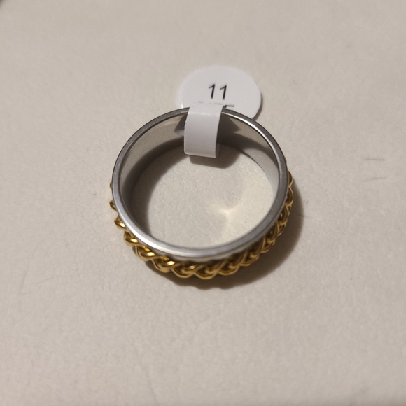 Stainless Steel Ring Gold Chain - Picture 1 of 5